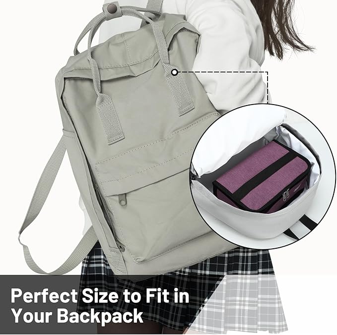 MIER Portable Thermal Insulated Cooler Bag Mini Lunch Bag for Kids, Purple