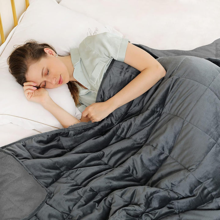 20 lbs Double Couple Sherpa Fleece Weighted Blanket | Plush Heavy Throw for Adults