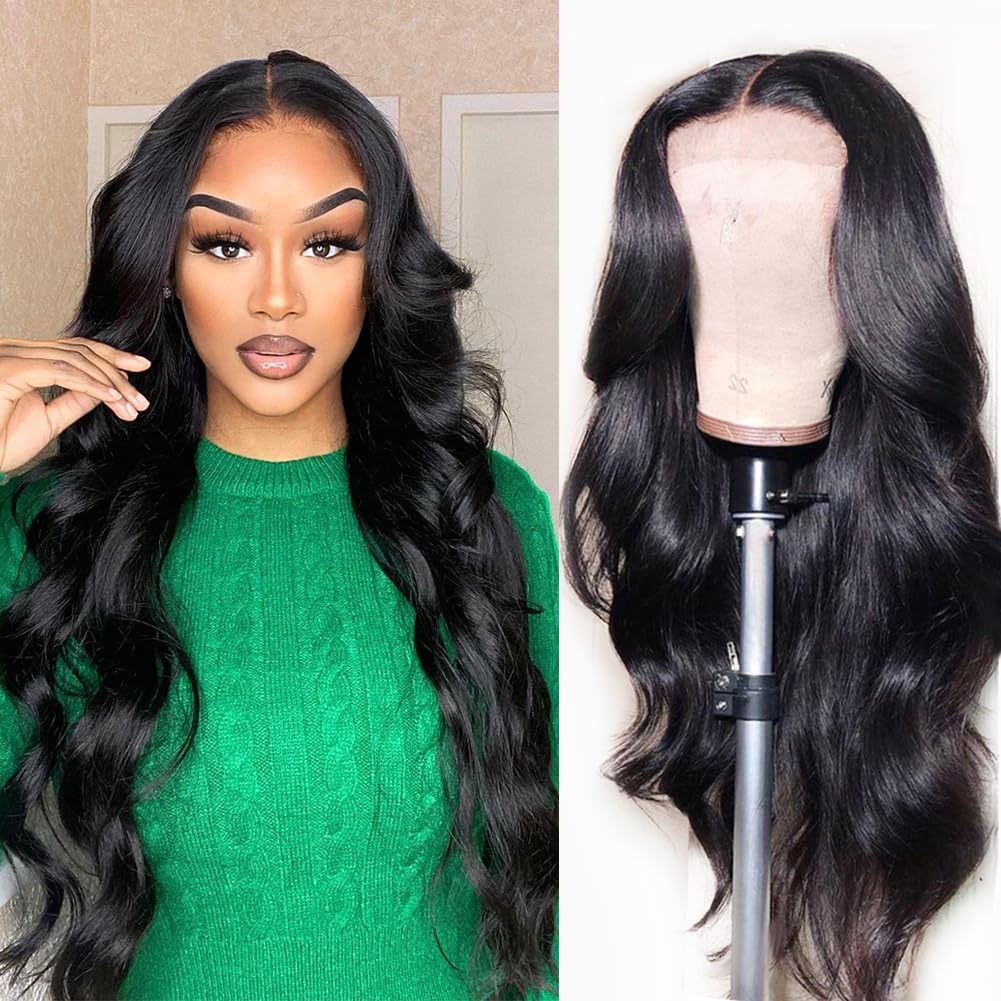 Allove 5X5 Hd Lace Closure Wigs Human Hair Body Wave Lace Front Wigs Human Hair Wigs For Women 150% Density 5X5 Transparent Lace