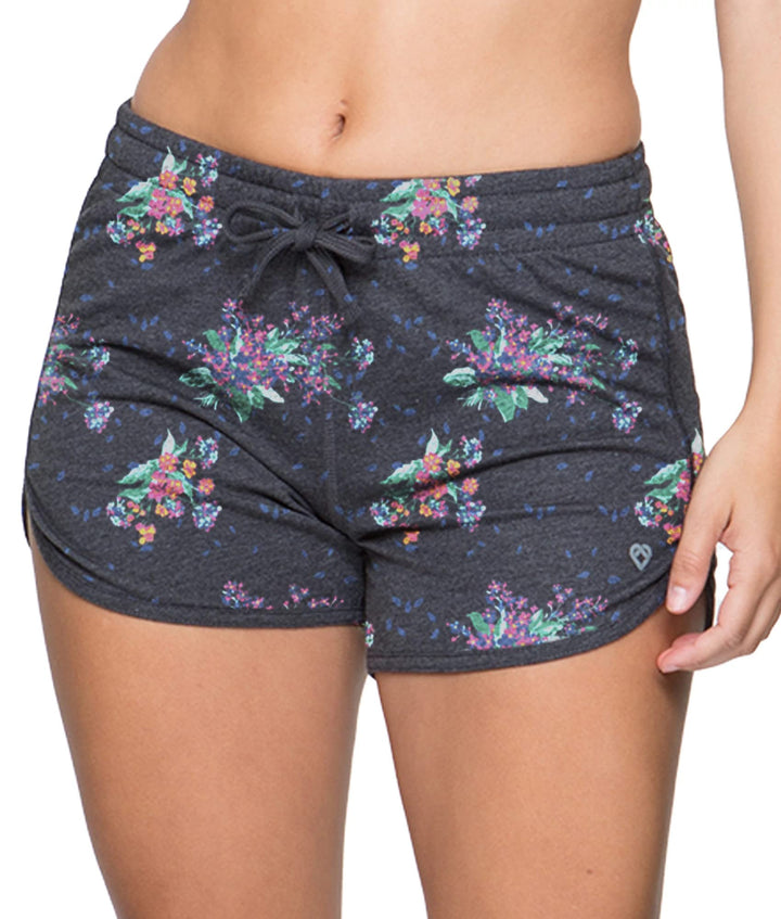 Colosseum Active Women's Simone Cotton Blend Yoga and Running Short (Black Floral, X-Small)