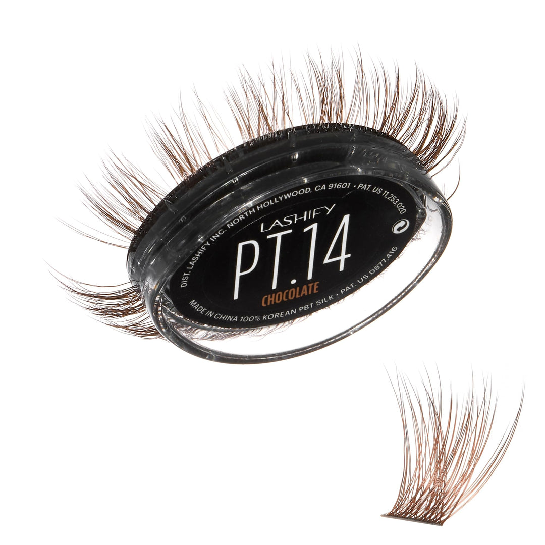 Lashify Plushy Tame 14mm Gossamer Lashes in Chocolate Color, Easy DIY False Lashes for a Voluminous Yet Still Natural Look