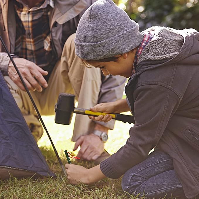 Gold Armour Tent Stakes - 12 Pack Heavy Duty, Lightweight, Camping Stakes Pegs for Outdoor Tent and Tarp, Essential Camping Gear Equipment Accessories (Green)