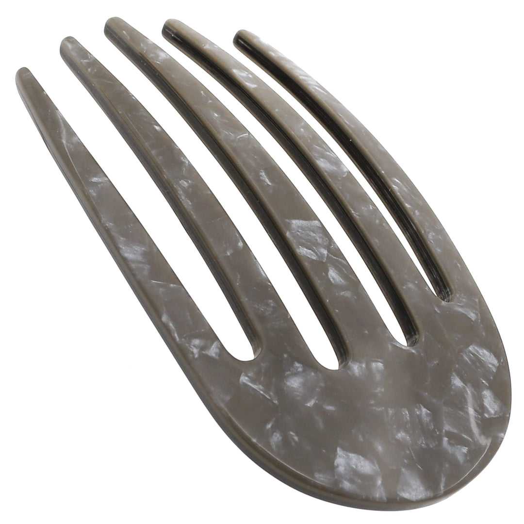 Camila Paris CP3407 French Hair Side Comb Small Rounded, Gray, Handmade French Twist Hair Combs, Strong Hold Hair Clips for Women Bun Chignon, No Slip Styling Girls Hair Accessories Made in France