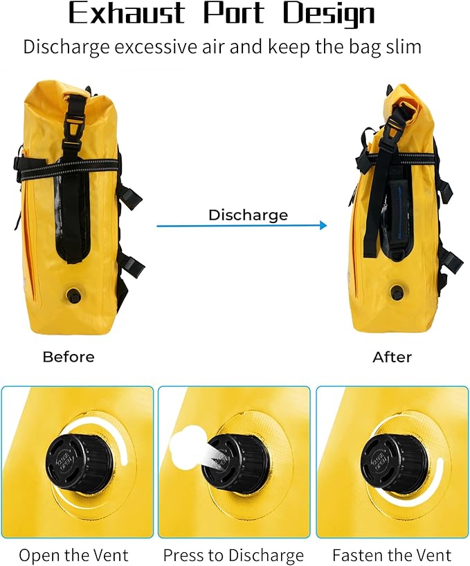 Heavy Duty Waterproof Dry Bag Backpack - 35L Roll-Top Floating Dry Bag Backpack for Kayaking, Rafting, Boating