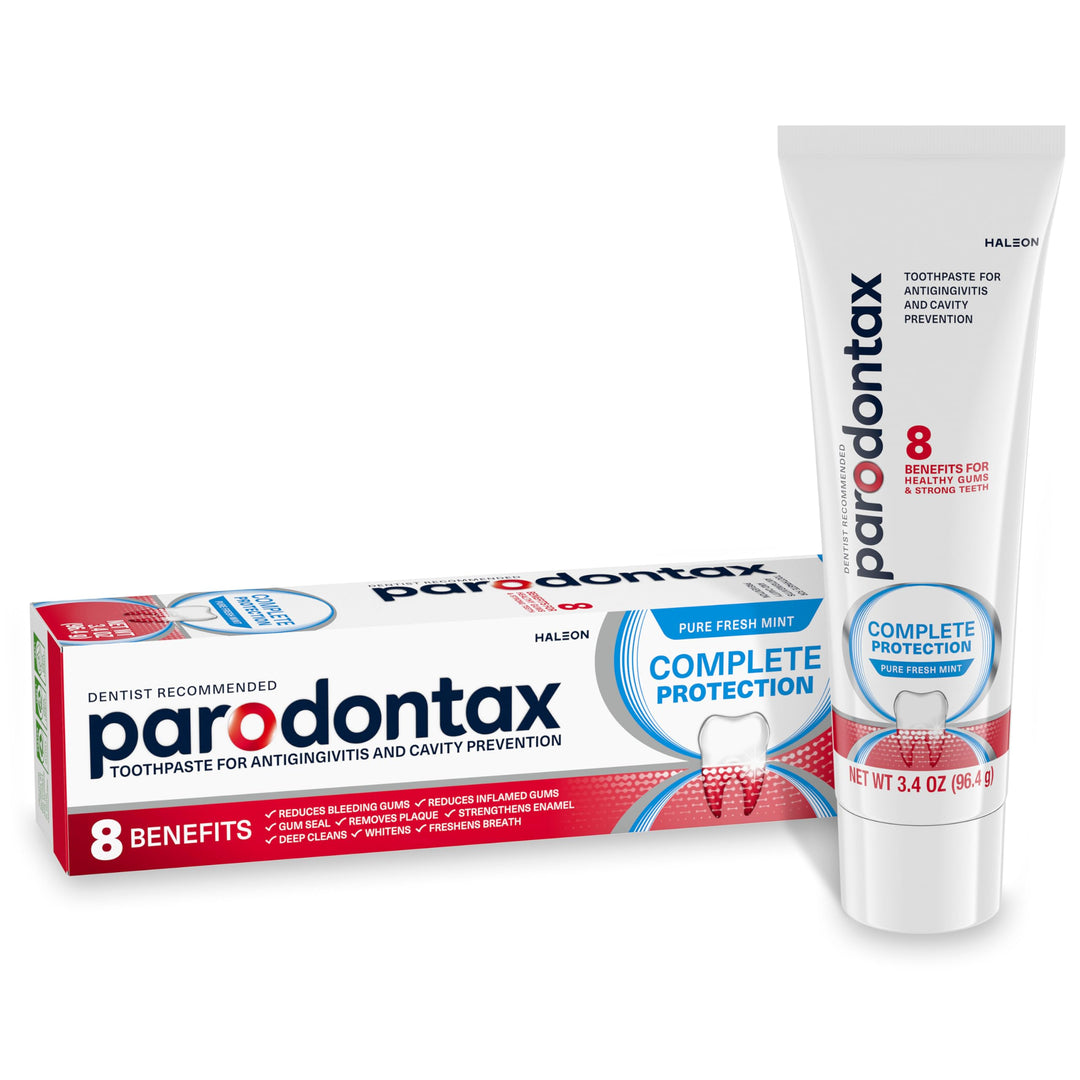 Parodontax Complete Protection Toothpaste for Bleeding Gums, Gingivitis Treatment and Cavity Prevention, Pure Fresh Mint - 3.4 Ounces