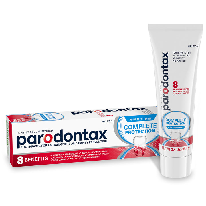 Parodontax Complete Protection Toothpaste for Bleeding Gums, Gingivitis Treatment and Cavity Prevention, Pure Fresh Mint - 3.4 Ounces