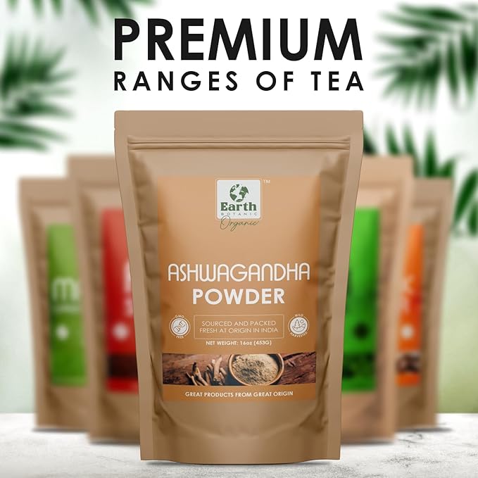 Ashwagandha Root Powder 453g (16 oz) - Non GMO & Gluten Free - Withania Somnifera Sourced from India (Pack of 1)