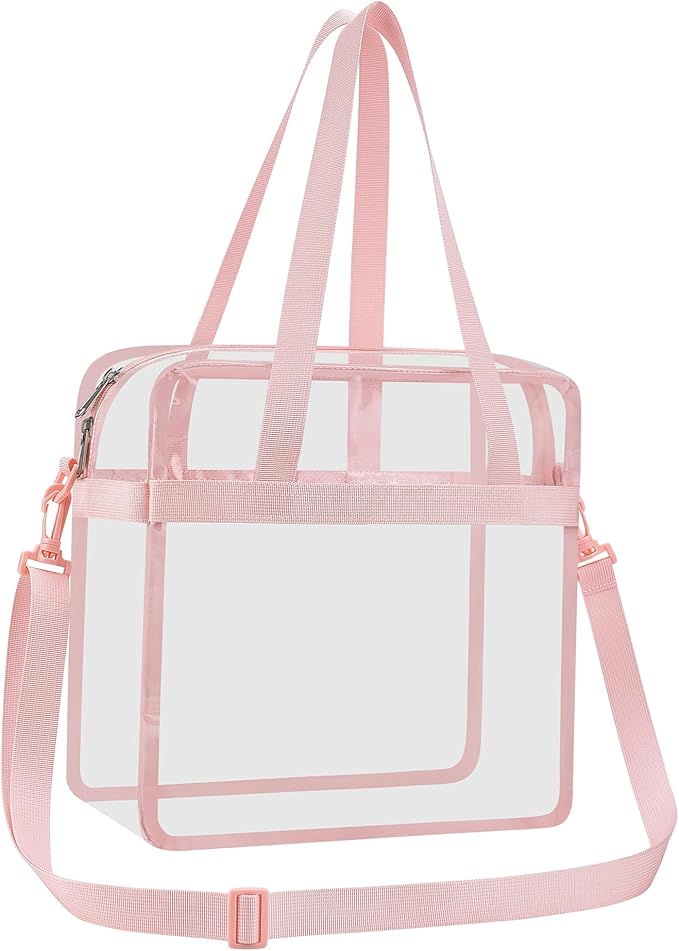 USPECLARE Clear Tote Stadium Approved, Security Travel & Gym Clear Bag for Work Sports Games Concerts