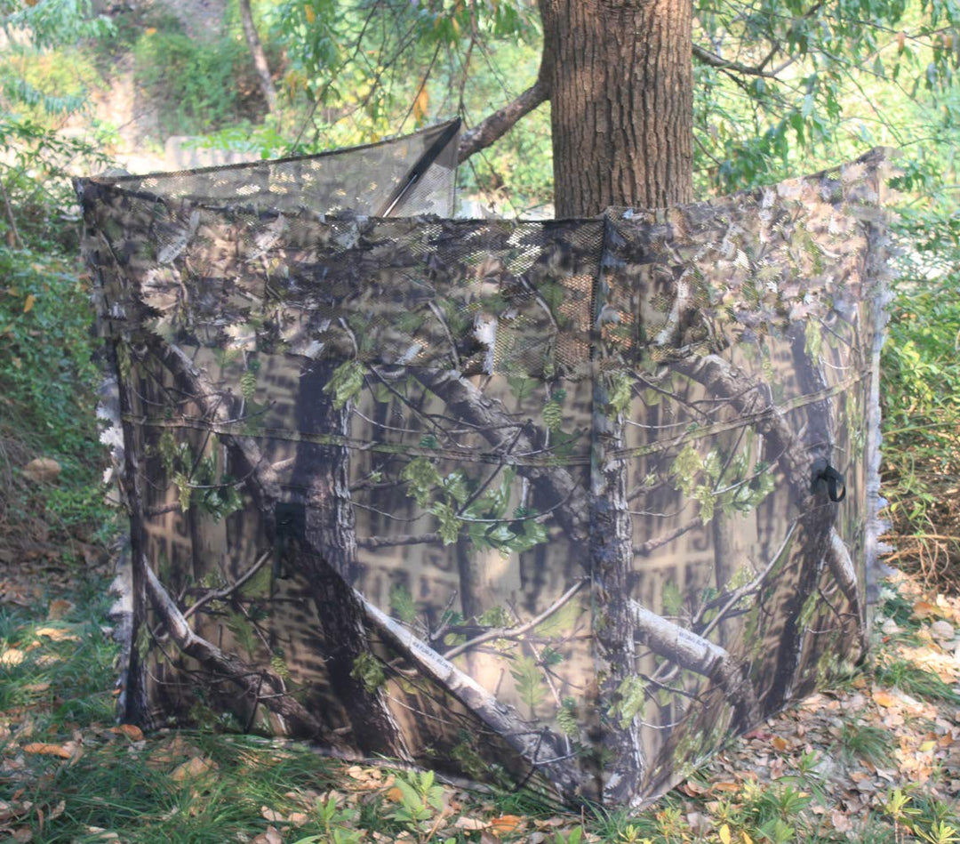AUSCAMOTEK Turkey Hunting Pop up Ground Blind Portable Quick Setup Lightweight Deer Blind Camouflage Tent Green