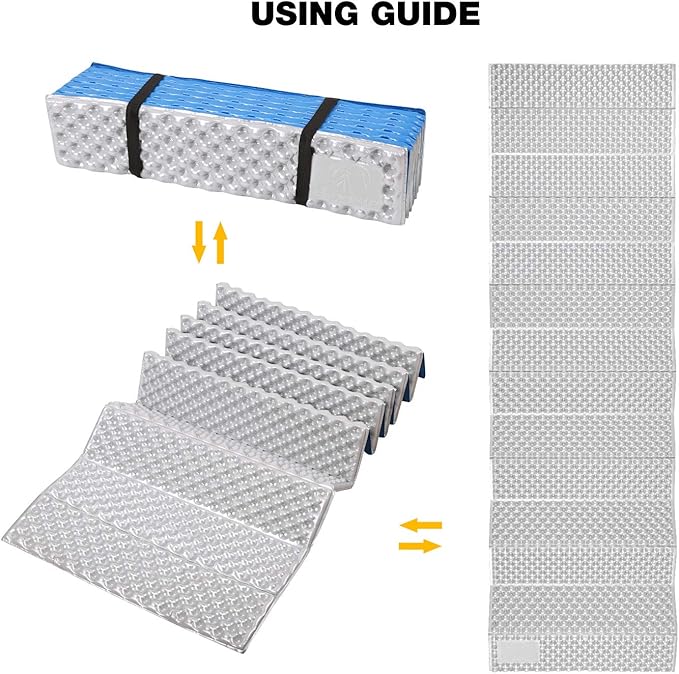 REDCAMP Foldable Foam Camping Pads for Sleeping, Waterproof Closed Cell Foam Camping Sleeping Pad - Ultra-Lightweight for Hiking & Backpacking, R-2.1 Insulated, Royal Blue/Grey/Green/Brown/Khaki