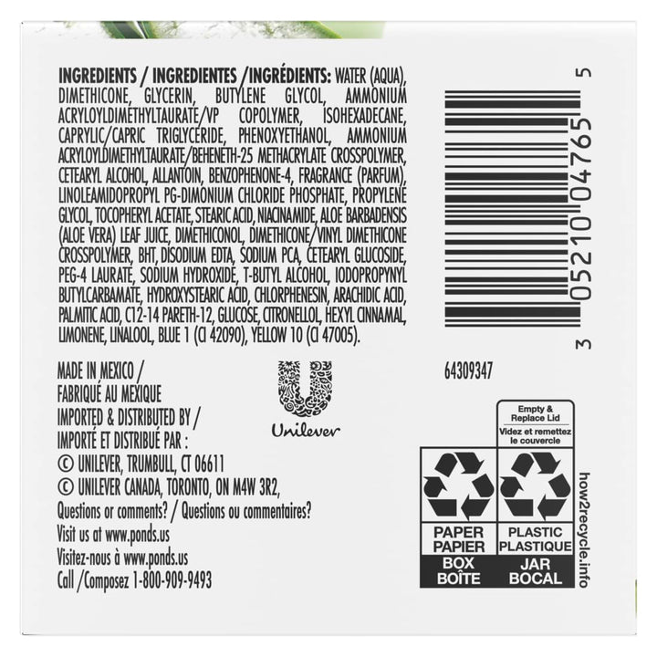 POND'S Aloe Extract & Vitamin B3 Gel Face Moisturizer For Fresh and Luminous Skin, 3.4 oz