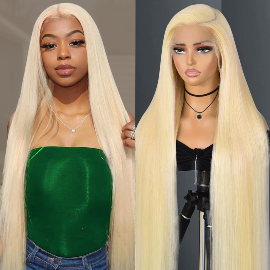 613 Lace Front Wig Human Hair 28Inch 13X4 Blonde Lace Front Wigs 210% Density 613 Hd Lace Frontal Wig 12A Brazilian Long Straigh