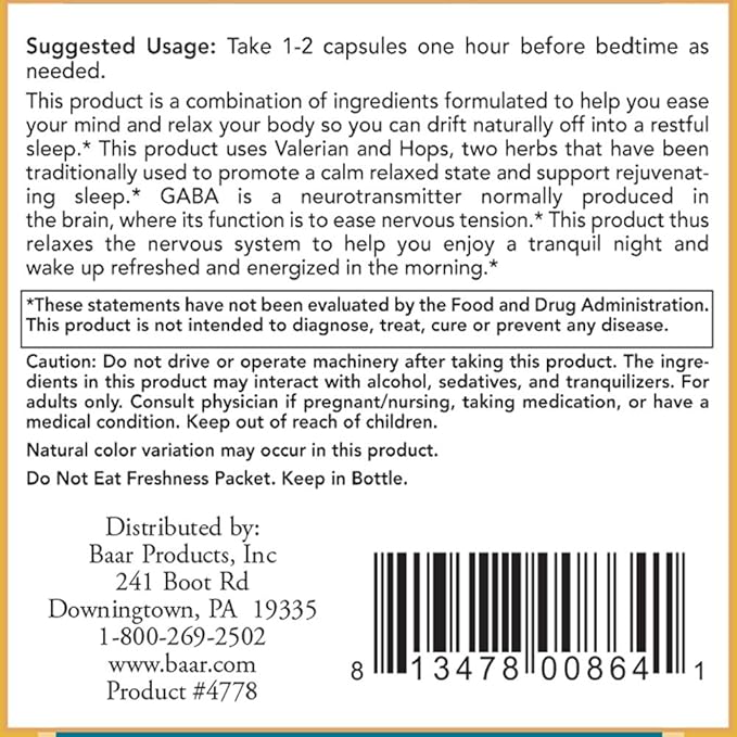 Baar Dozy-Doze, 90 Vegetarian Capsules