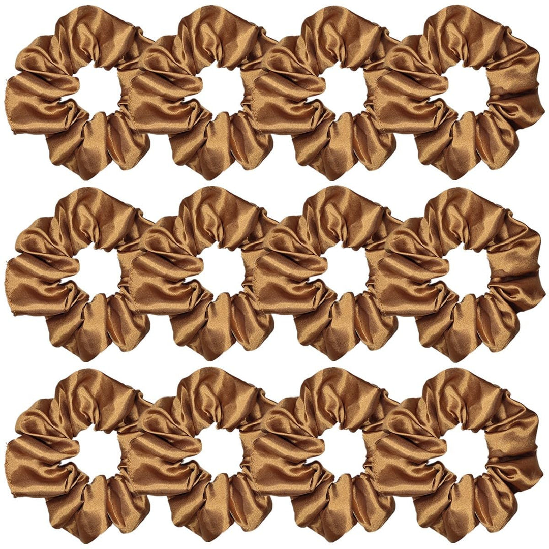 12 Pcs Satin Silk Scrunchies, Soft Hair Ties, Fashion Hair Bands, Bow Ropes, Elastic Bracelets, Ponytail Holders, Accessories Fo