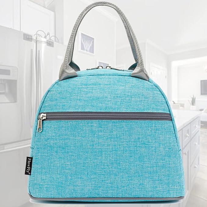 FlowFly Insulated Lunch Cooler Bag - Tote Bag Organizer for Women/Men, Sea Blue