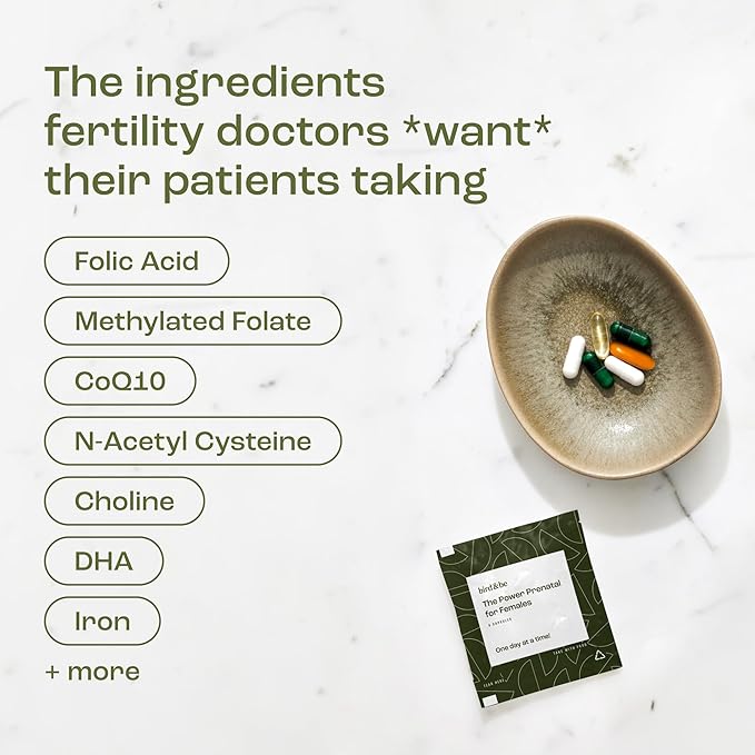 bird&be The Power Prenatal for Females - Fertility Support with Algae Oil DHA (Omega-3), CoQ10 and N-Acetyl Cysteine - 30-Day Supply (HSA/FSA Eligible)