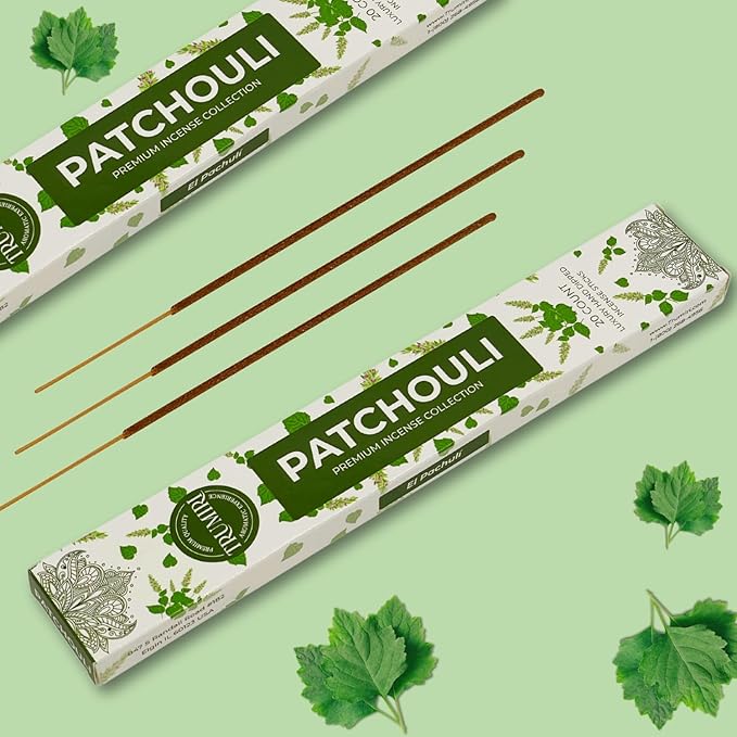 Patchouli Incense Sticks - Total 40 Insence-Sticks - Dual Pack of 20 Insense - Inciensos - Inscents - Natural Non Toxic Ingredients - Incents - Incence - Inscense - Insents