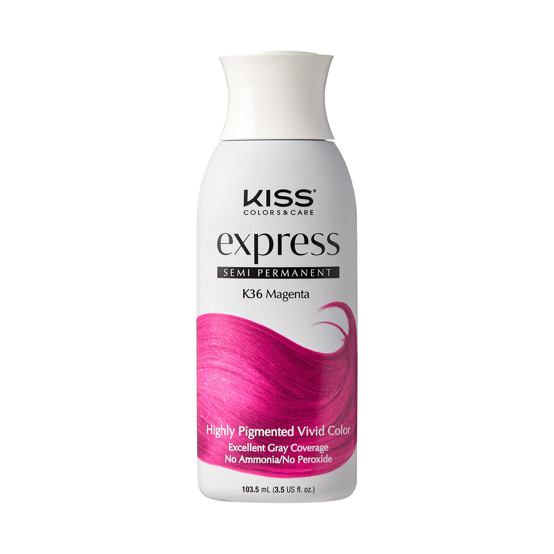 Kiss Express Semi-Permanent Hair Color 100Ml (3.5 Us Fl.Oz) (1 Count, Magenta)