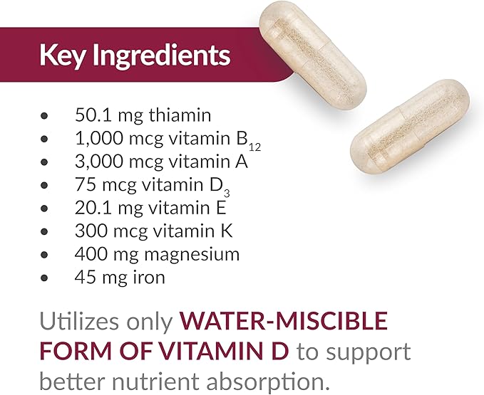 Bariatric Advantage Ultra Multivitamin with Iron - Ultra Multi with Iron - Capsule Format Multivitamin - Provides Full Complex of B Vitamins - with Vitamin C, Chromium & More - 270 Capsules