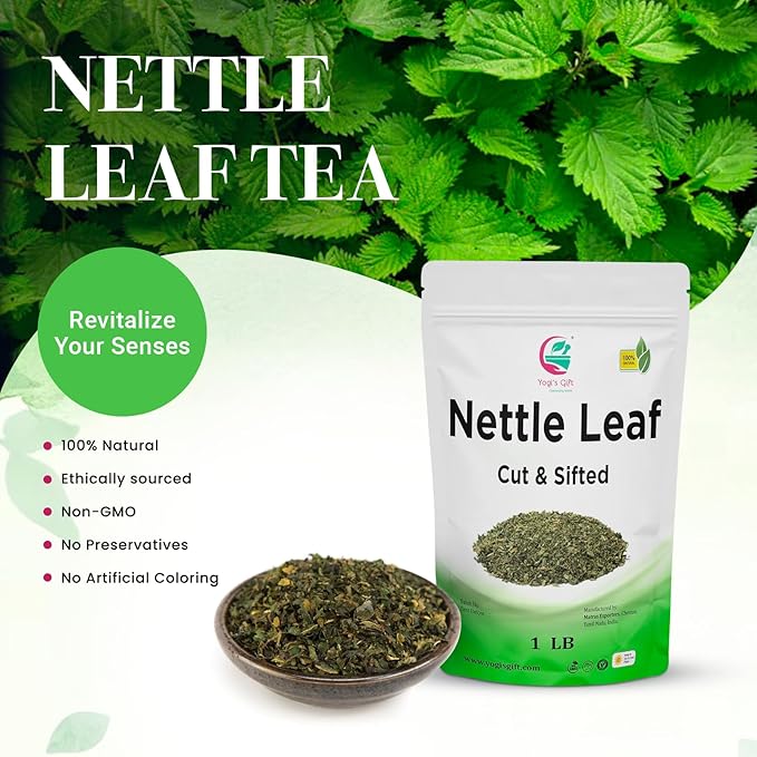 Nettle Leaves Dried 1 Lb | Cut and Sifted | Stinging Nettle Herb Bulk | Non- Gmo, Ethically sourced | By Yogi's Gift®