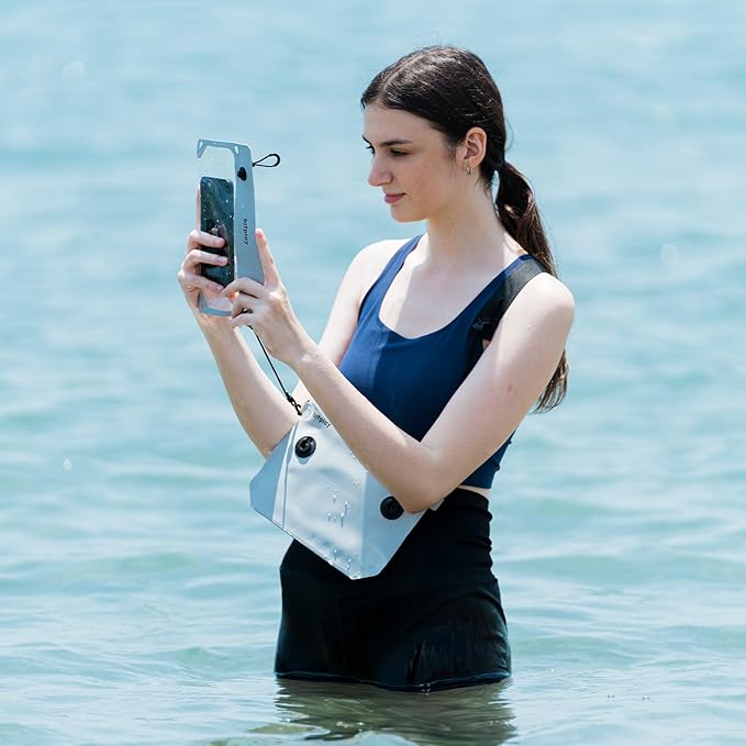 bitplay AquaSeal Sacoche Black - Dry Bag/Phone Pouch with Adjustable Strap for Phone and Valuables