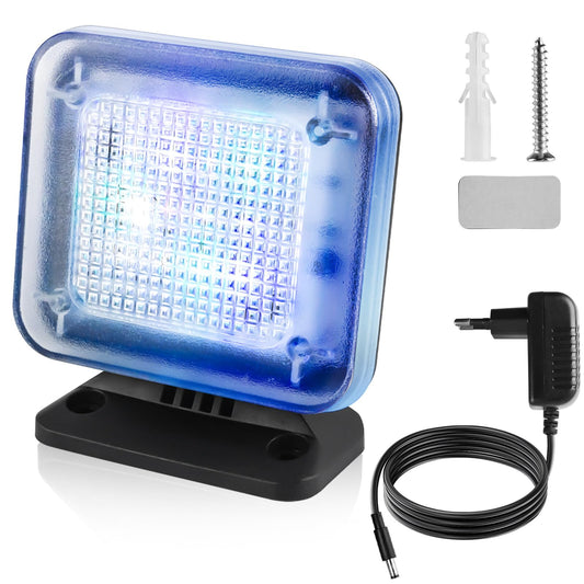 GOMETY TV Simulator, Dummy TV Simulator with 12 LEDs and 3 Selectable Programmes, Energy-Efficient TV Atrache with Timer, Complete with Power Adapter, for Use as Burglary Protection