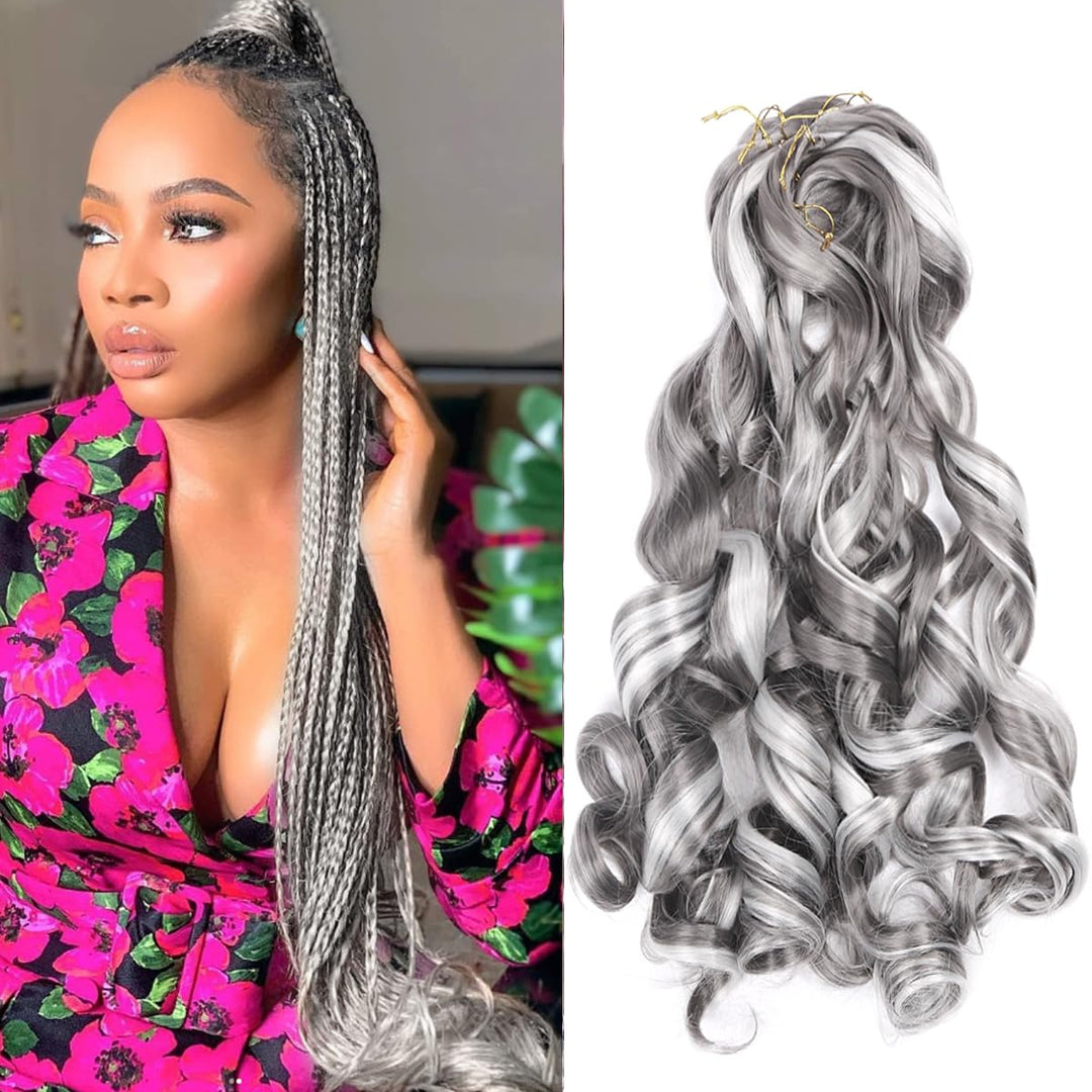 Amir Hair 8 Packs French Curly Braiding Hair 20 Inch Loose Wave Braiding Hair Pre Stretched Synthetic Hair Extensions French Cur