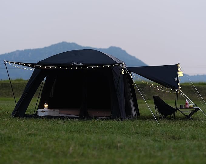 Vidalido 8-10 Person Camping Tent with 3 Door 2 Room Large Family Cabin Tents, Double Layer Waterproof Portable Glamping Tent, Big Tents for Outdoor Picnic Camping Hiking and Family Gathering
