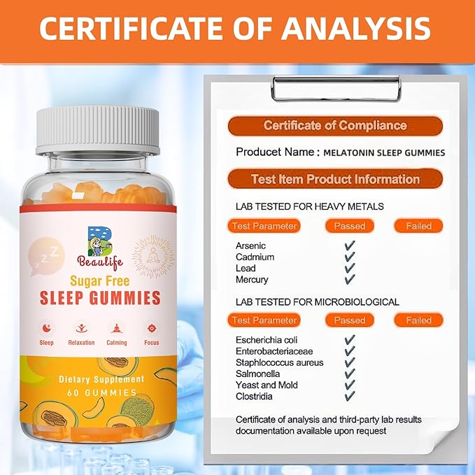 （2 Pack） 5 mg Melatonin Gummies, Sleep Support for Adults, Melatonin Supplements for Sleeping, 120 Cantaloupe Flavored