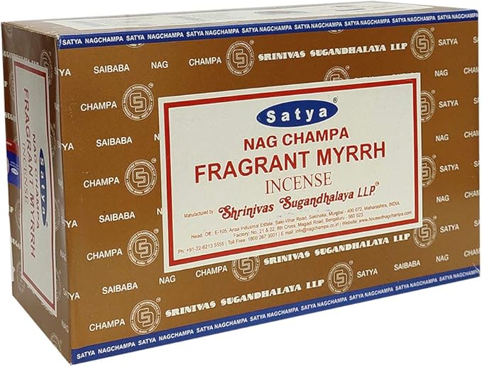 Fragrant Myrhh Incense Sticks and Incense Stick Holder Bundle Insence Insense Satya Incense