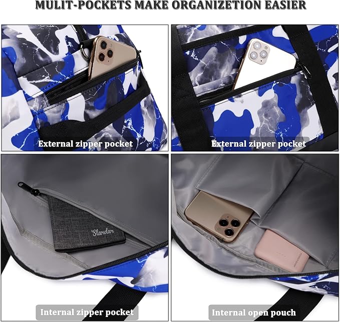 JIANYA Kids Overnight Duffle Bag Boys Sports Bag Gymnastics Bag with Shoe Compartment & Wet Pocket, Carry On Sleepover Bag Gym Bag for Kid Boys