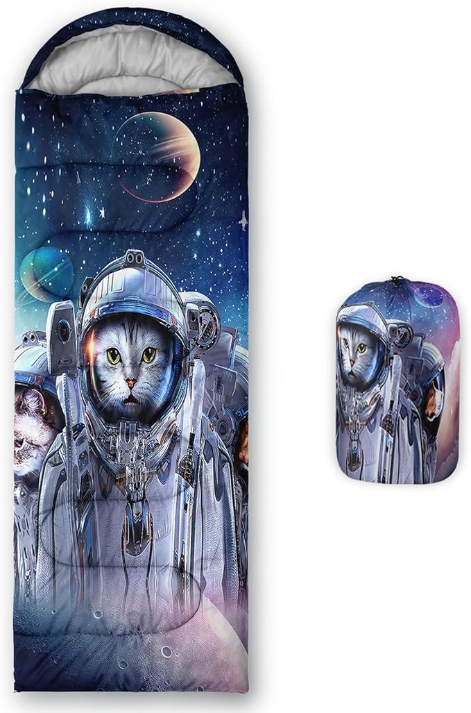 AILONEN Boys Sports Camping Sleeping Bags,Lightweight & Waterproof,3 Season Warm & Cool Weather,Black Player Basketball Sleeping Bags for Kids Adults,Travelling,Outdoors