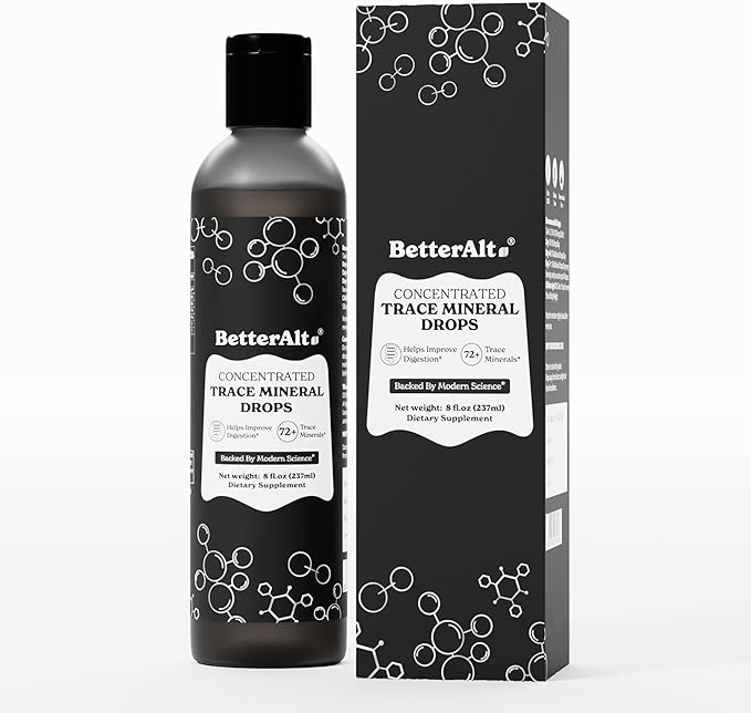 Concentrated Trace Mineral Drops |Contains 72+ Minerals| Lab-Tested for Purity | Supports Digestion, Aids Muscle Recovery, and Boosts Energy | 2-Month Pack with 96 Servings