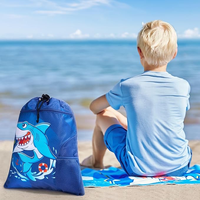 WAWSAM Gym Drawstring Backpack String Bag - 15” x 17” Sports Gym Bag for Kids Waterproof Swimming Beach Shopping Yoga Bag