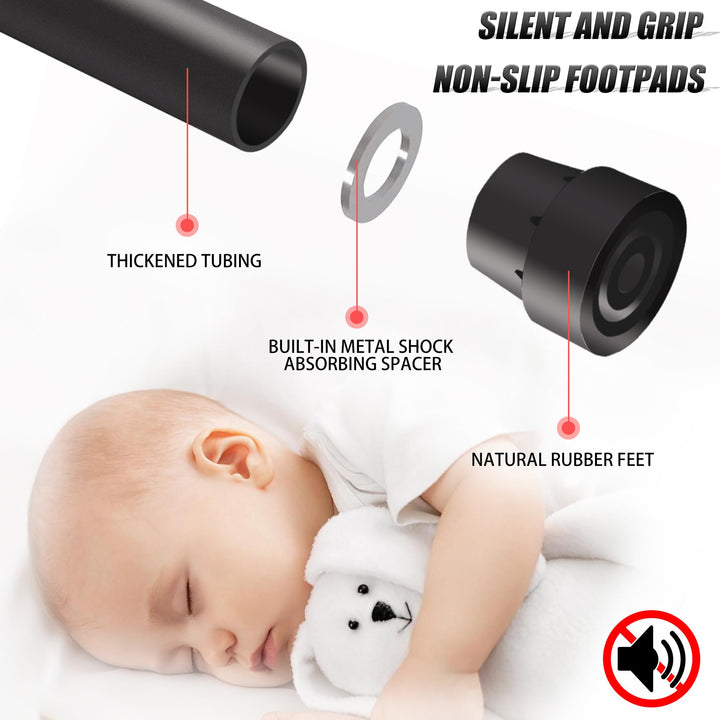 Newan 45'' Fitness Trampoline with Adjustable Handle Bar, Silent Trampoline Bungee Rebounder Jumping Cardio Trainer Workout for Adults - Mini Trampoline Max Limit 330 lbs