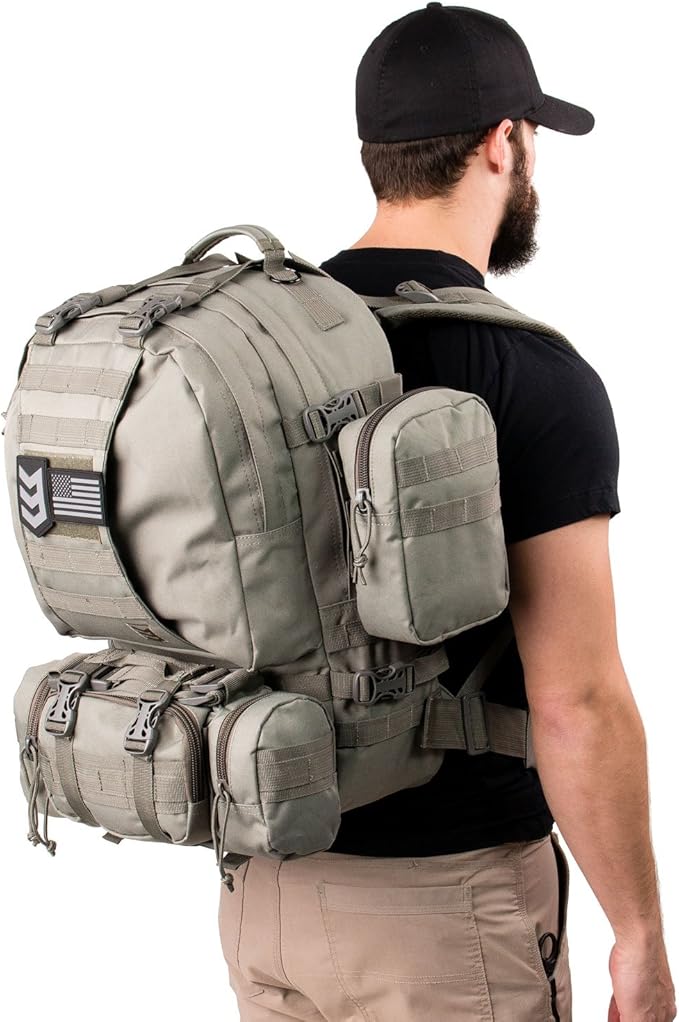3VGEAR Paratus 3-Day Tactical Backpack, 40L - MOLLE Military Backpack with Rapid Deployment Pack, Pouches, Laptop Sleeve