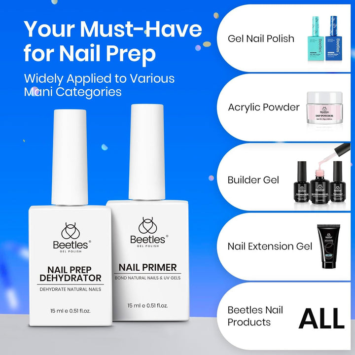 Beetles 15ml Nail Dehydrator & Primer | Acid-Free, Hema-Free, Fast Dry