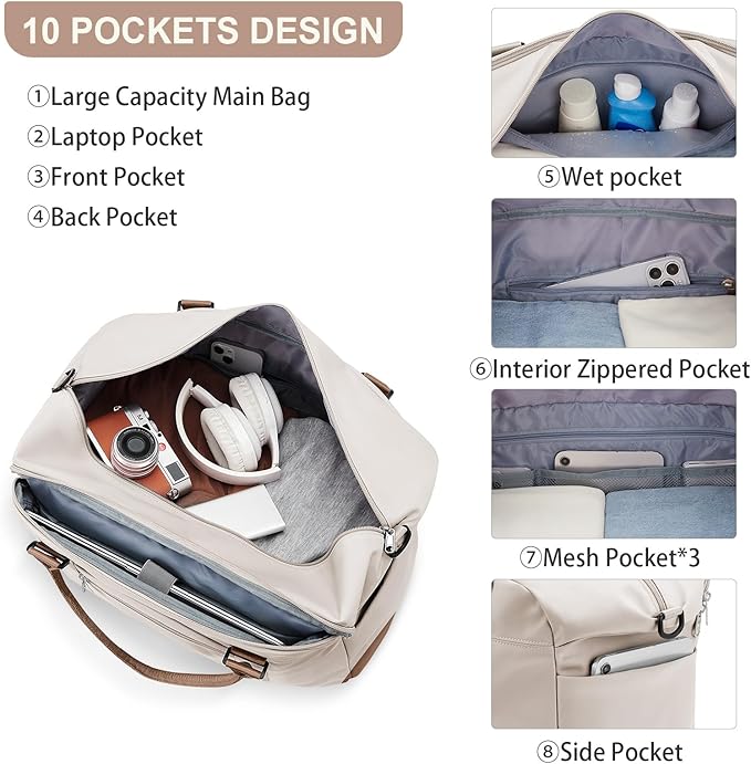 Travel Duffel Bag,Sports Tote Gym Bag,Shoulder Weekender Overnight Bag for Women