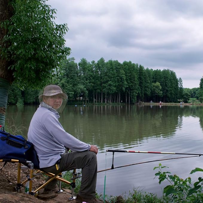 5 Pack Premium Mosquito Head Net Mesh Hat Face Netting Lightweight Durable Protective Cover Fly Insects Bugs Preventing for Camping Hiking Fishing Outdoor Activity