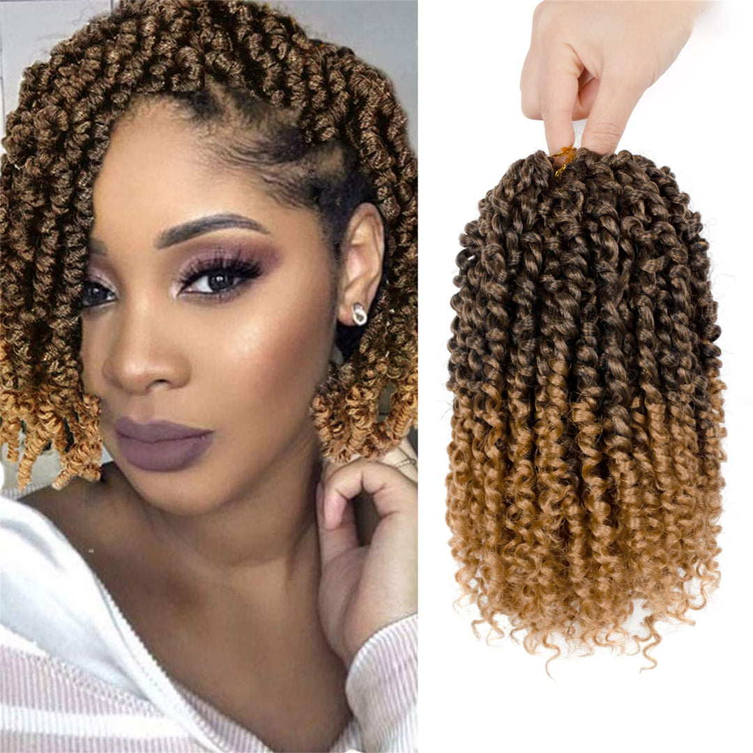 Passion Twist Hair For Kids - 8 Packs 8 Inch Passion Twist Crochet Hair For Black Women, Crochet Pretwisted Curly Hair Passion T
