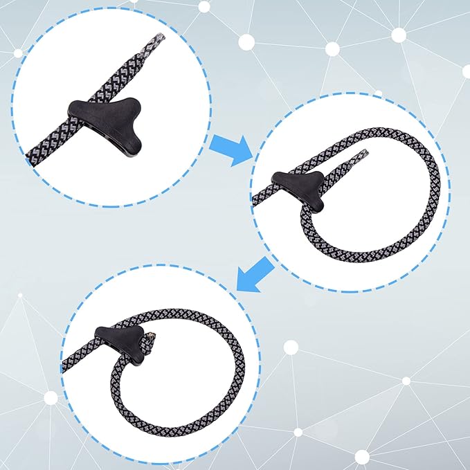 30 Pack Ultralight Guyline Tensioners Black Tent Cord Rope Adjuster Tighteners for Outdoor Camping Hiking Tarp Canopy Shelter