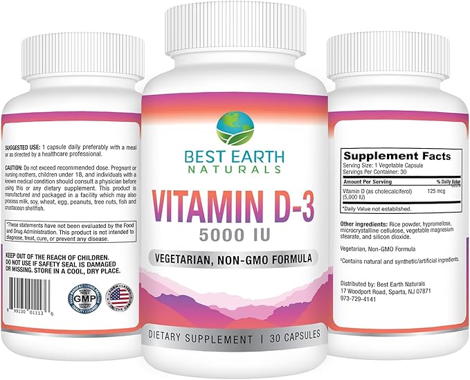 Best Earth Naturals Vitamin D-3 5000 IU