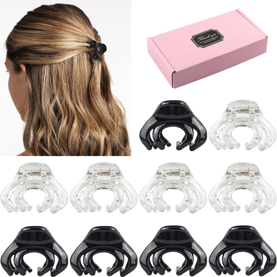 Maorulu Hair Clips For Women Girls Kids, 1.5 Inch Mini Hair Jaw Clips, Tiny Hair Claw Clips For Thin/Medium Thick Hair, Octopus