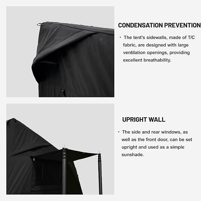 2025 Upgraded Canvas Inflatable Tents for Camping, Windproof Blow Up Air Tent with Pump,No Assembly Needed Luxury Camping Tents