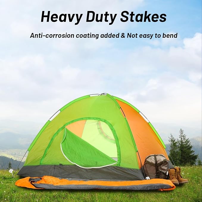 8pcs Heavy Duty Stakes,AVOFOREST in The Dark 8.66 Inch Tent Stakes Portable Camping Stakes for Camping Patio, Garden, Canopies, Grassland, Outdoor