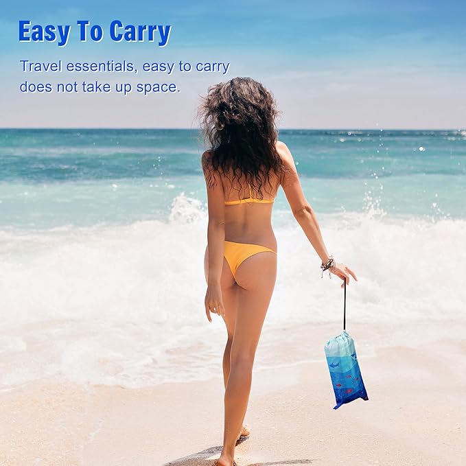 Beach Blanket Waterproof Sandproof, 111x121Inch Sand Free Beach Mat, Quick Drying, Light Weight and Portable Outdoor Picnic Mat for Travel, Camping