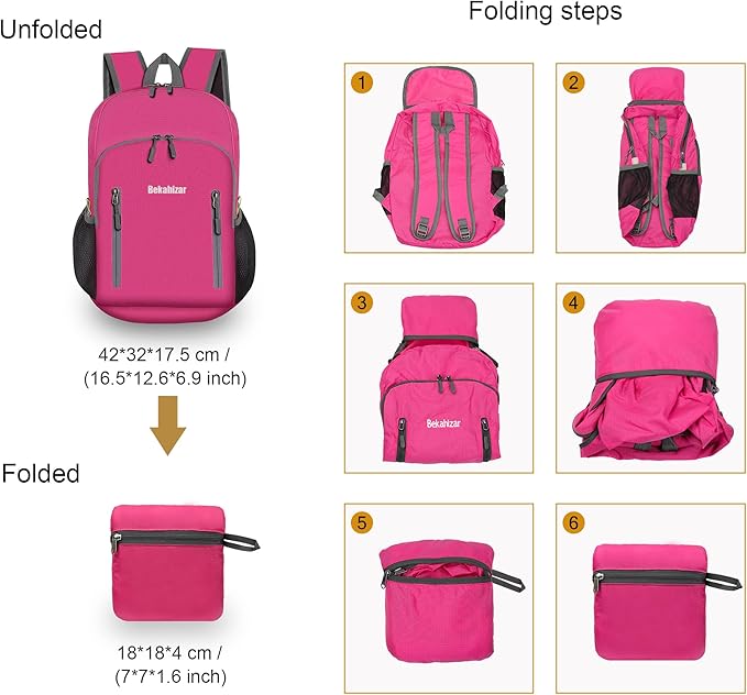 20L Lightweight Foldable Backpack, Small Hiking Daypack for Men Women