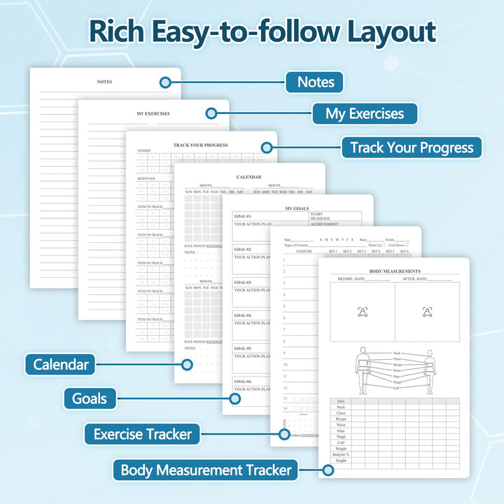 Fitness Journal-Workout Journal for Women & Men, Hard Cover Leather Fitness Planner, Workout Log Book With Gym Goals, Calendar, Progress Tracker, A5-5.7" x 8.3" - Green