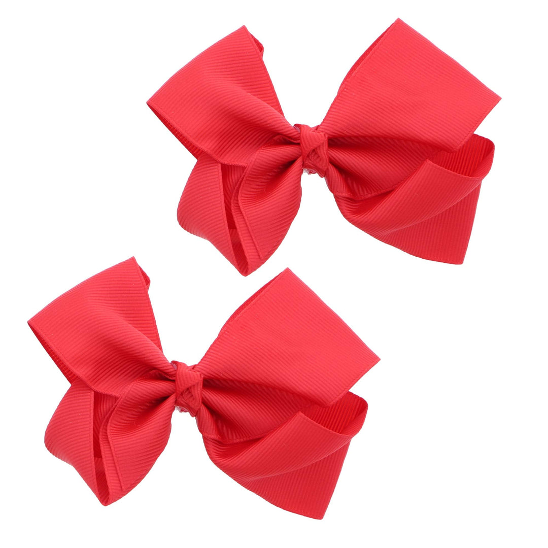 3 Inch Grosgrain Bow For Little Girls- Set Of 2 (Red)