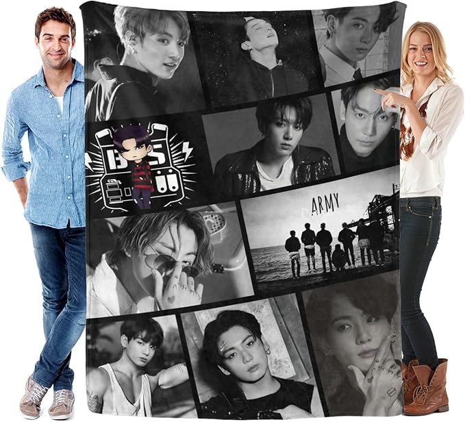 Blanket 50"X60" Soft and Comfortable Warm Fleece Throw Full Picture of Idol Group Blankets